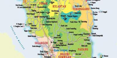 Карта Заходняй Малайзіі