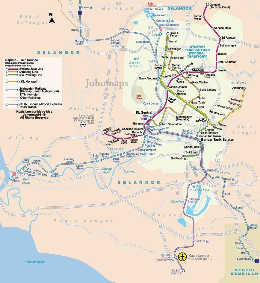 Малайзія карта метро 