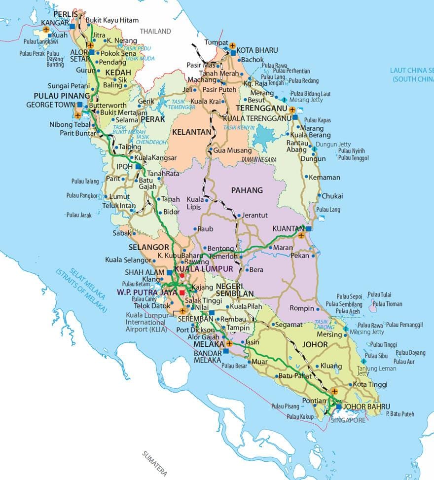 penisular Малайзіі карце