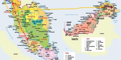 Карта Малайзіі на аўтобусе