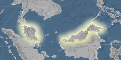 Карта Малайзіі вышыня 
