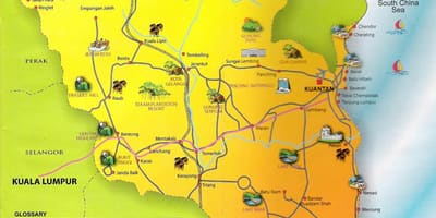 Карта штата паханг, Малайзія